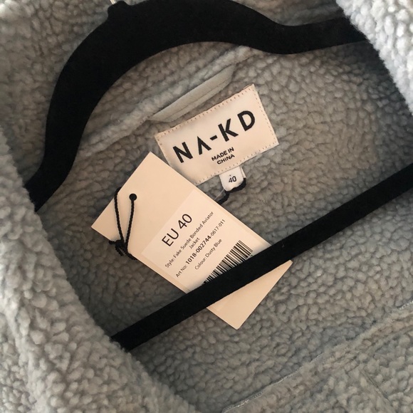 NA-KD Faux Suede Bonded Aviator Jacket - Picture 8 of 8